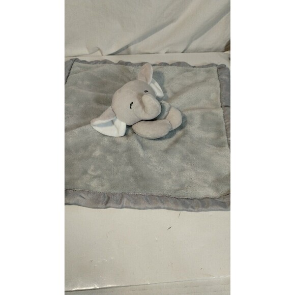 Carters Baby Lovey Gray Plush Elephant Holding Security Blanket Satin EUC - Picture 8 of 10